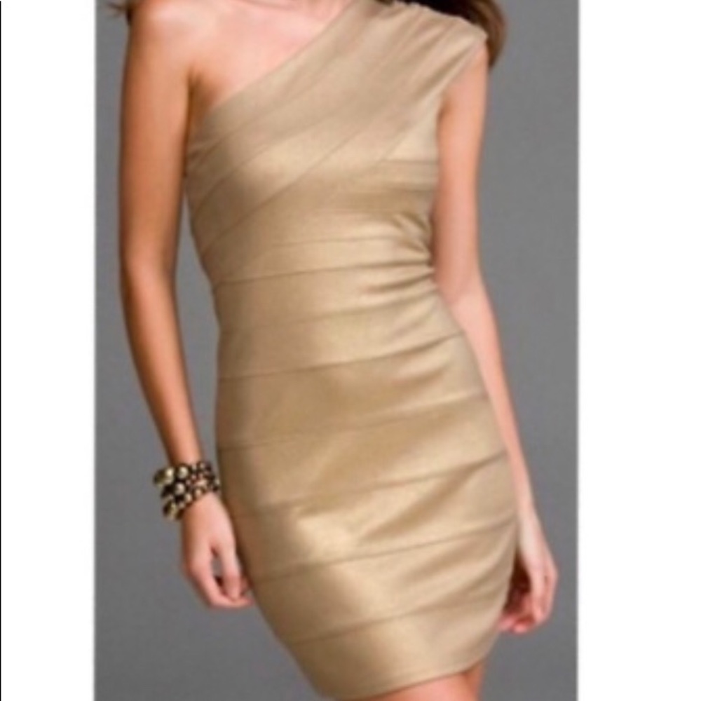 🥂Express metallic gold dress